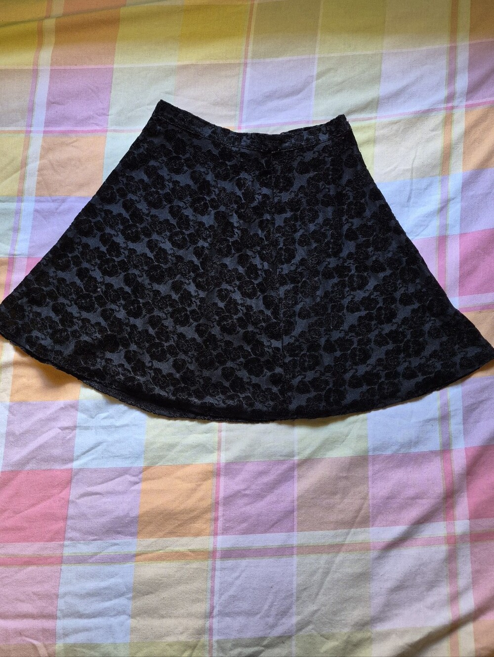 Dynamite Black Floral Lace Circle Skirt